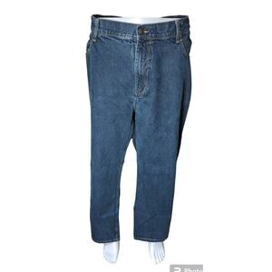 Perry Ellis Baggy Jeans Mens 48x30 Blue Denim Medium Wash Straight Leg Y2K Baggy